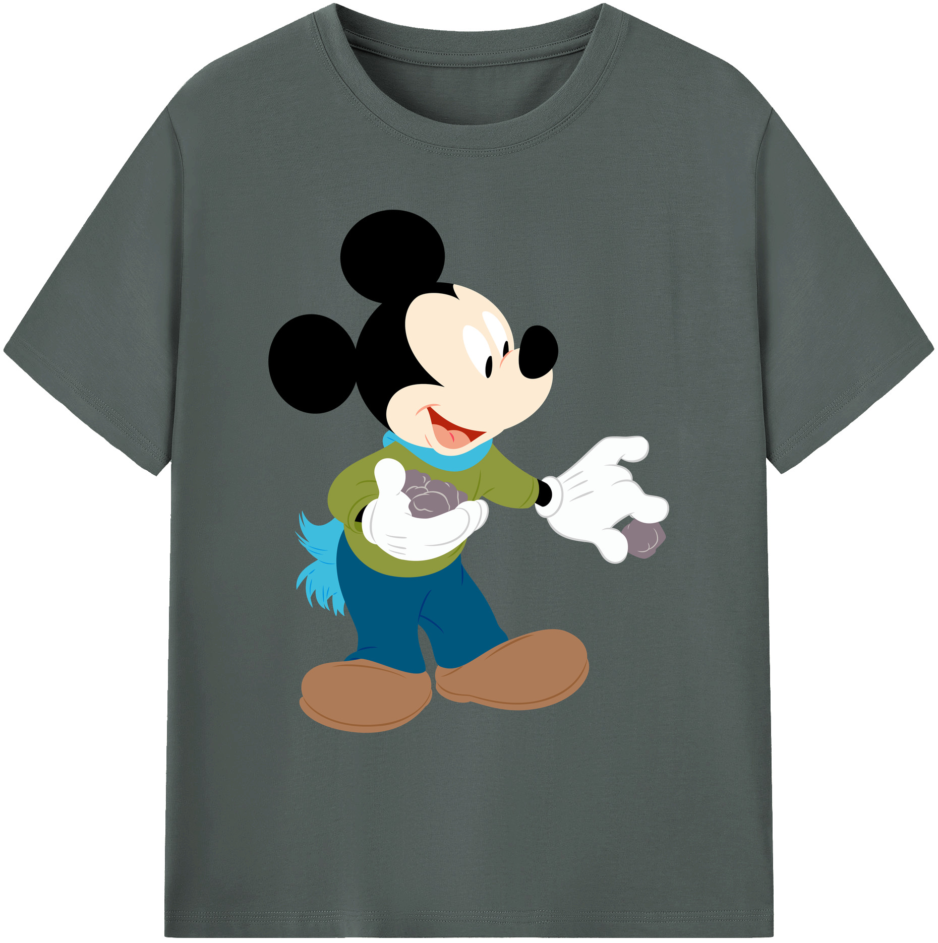 ミッキーマウス Mickey Mouse 綿100％ メンズ半袖Tシャツ｜肌触りやわらか＆通気性